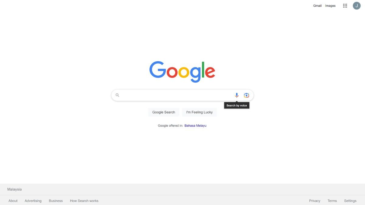 Google voice search interface