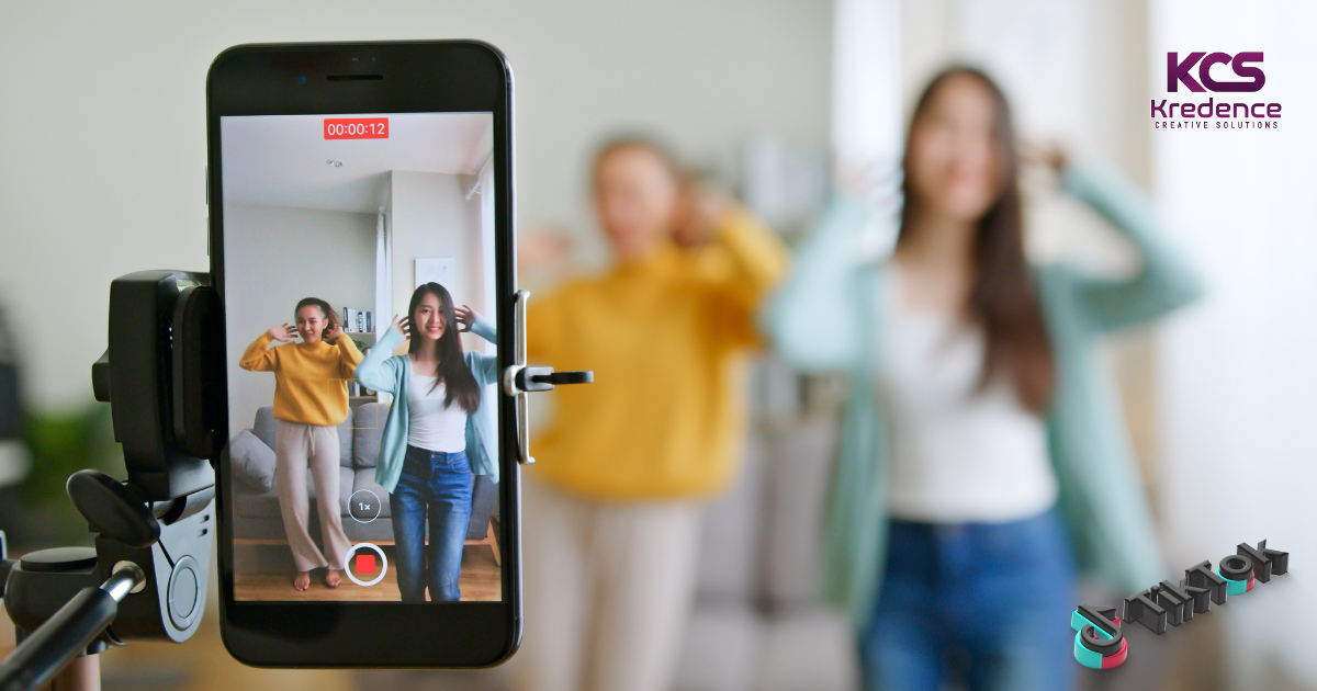 creator taking tiktok video in front of the camera